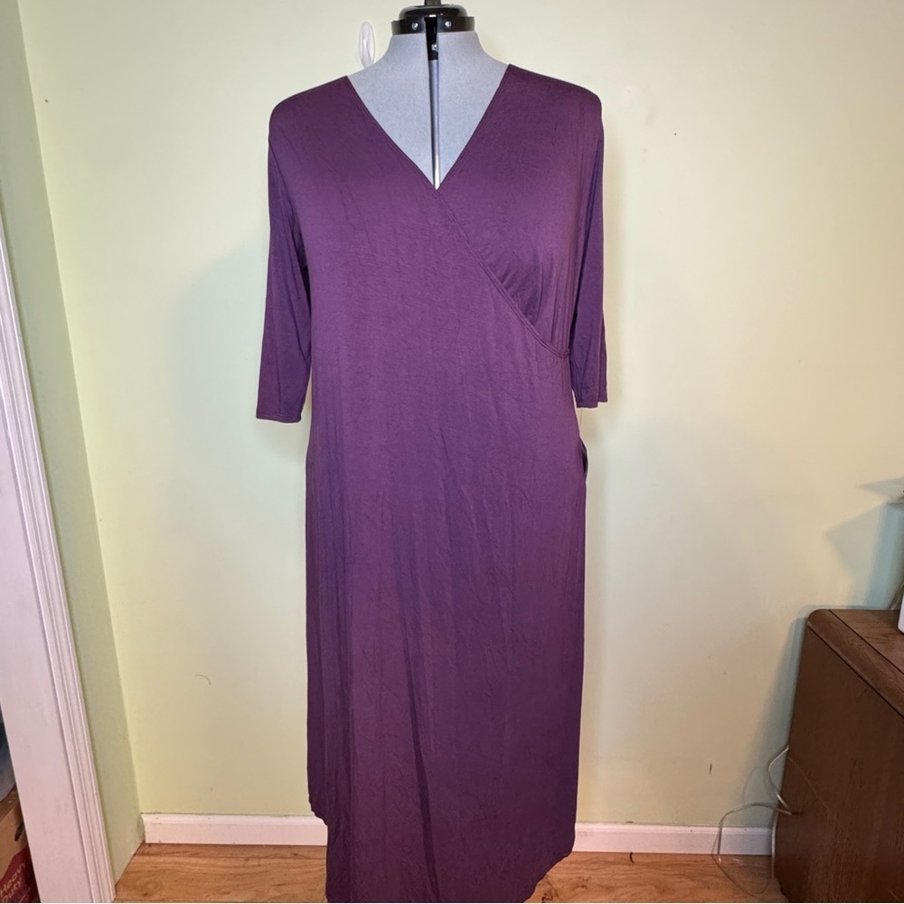 Elegant Purple Wrap Dress NWT